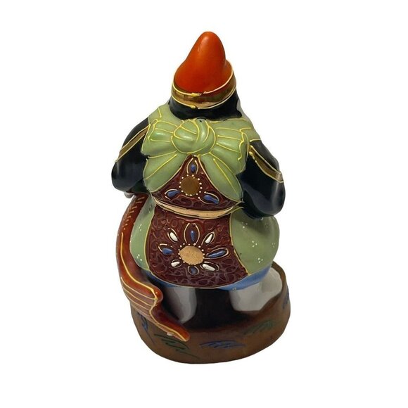 Japanese Figurine Kutani God of Prosperity w/Moriage Lucky God Vtg. 1960s - Picture 5 of 11